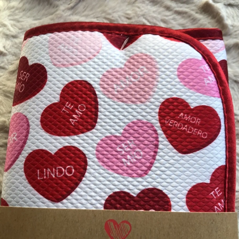 Cuisinart Red and Pink Conversation Heart Valentine Dish Drying Mats